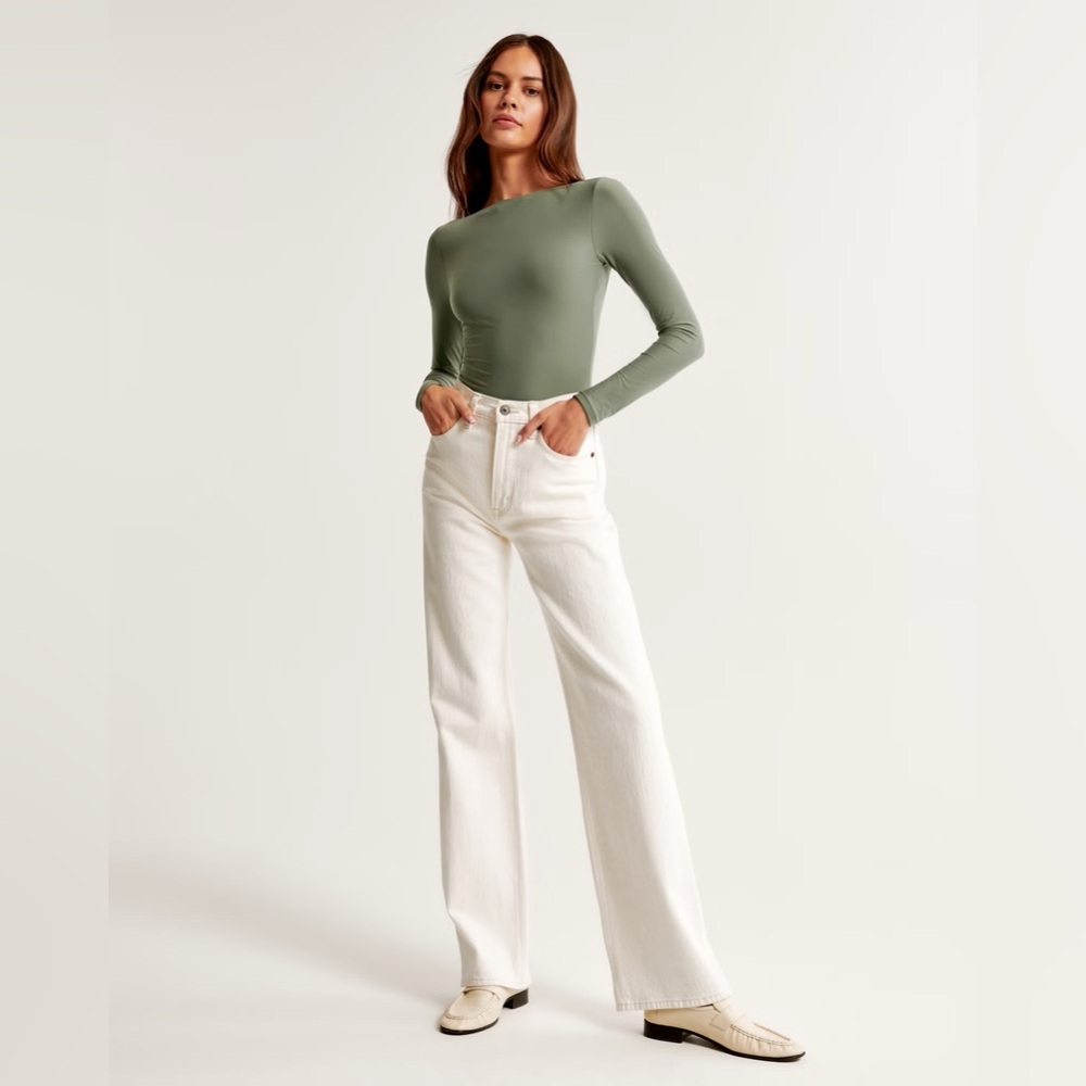 Olive green long sleeve bodysuit